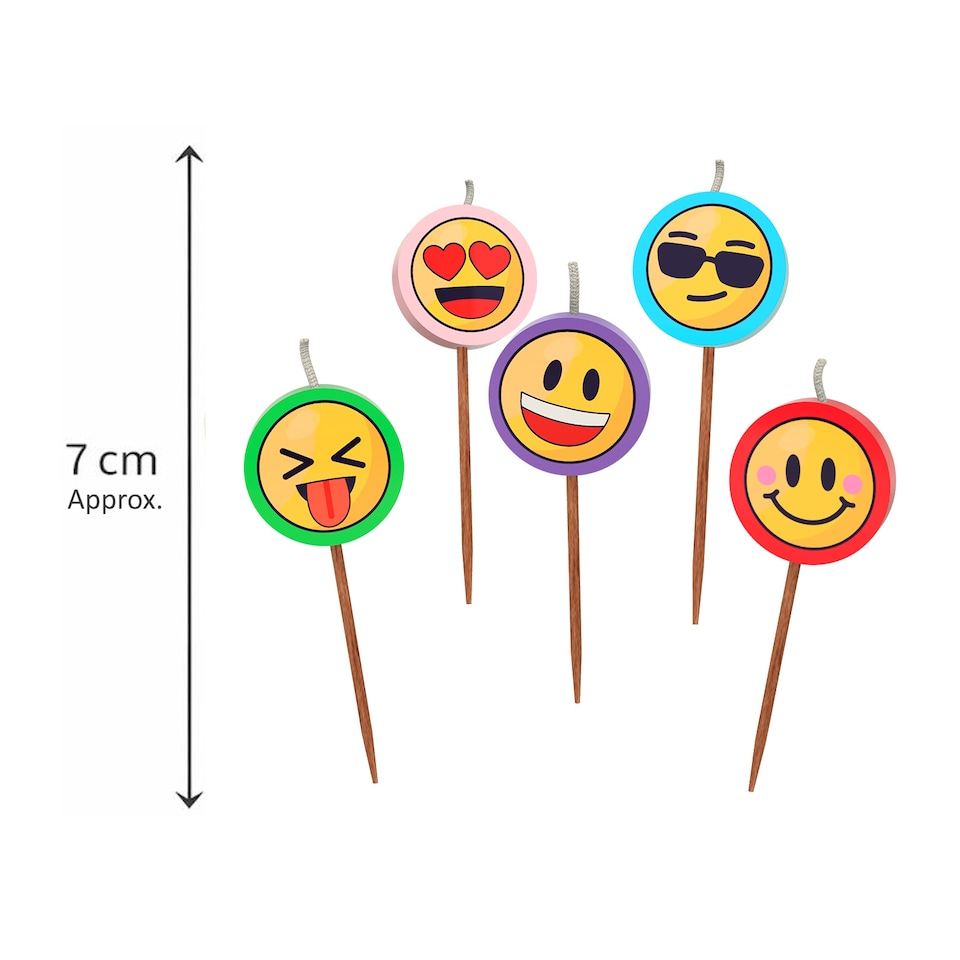 image 1 of Novelty Cake Candle Set - Emoji