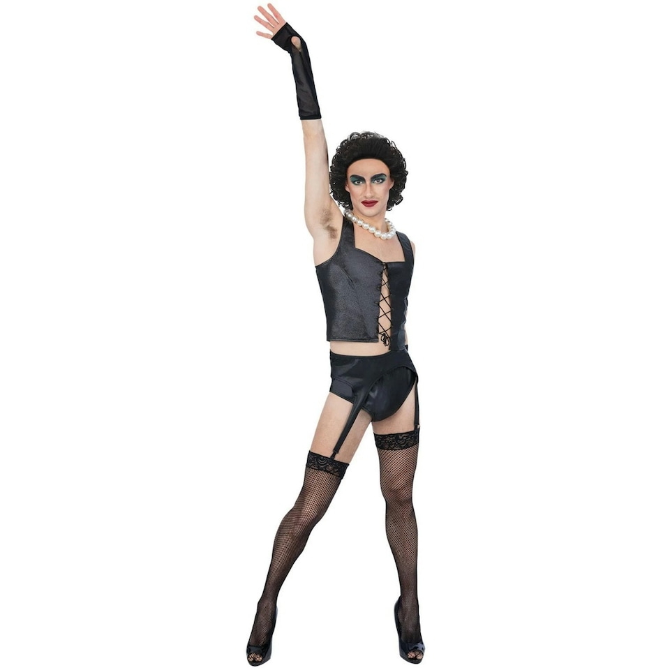 image 1 of The Rocky Horror Picture Show Mens Frank-N-Furter Costume Set - Black - XL | Multi | XL