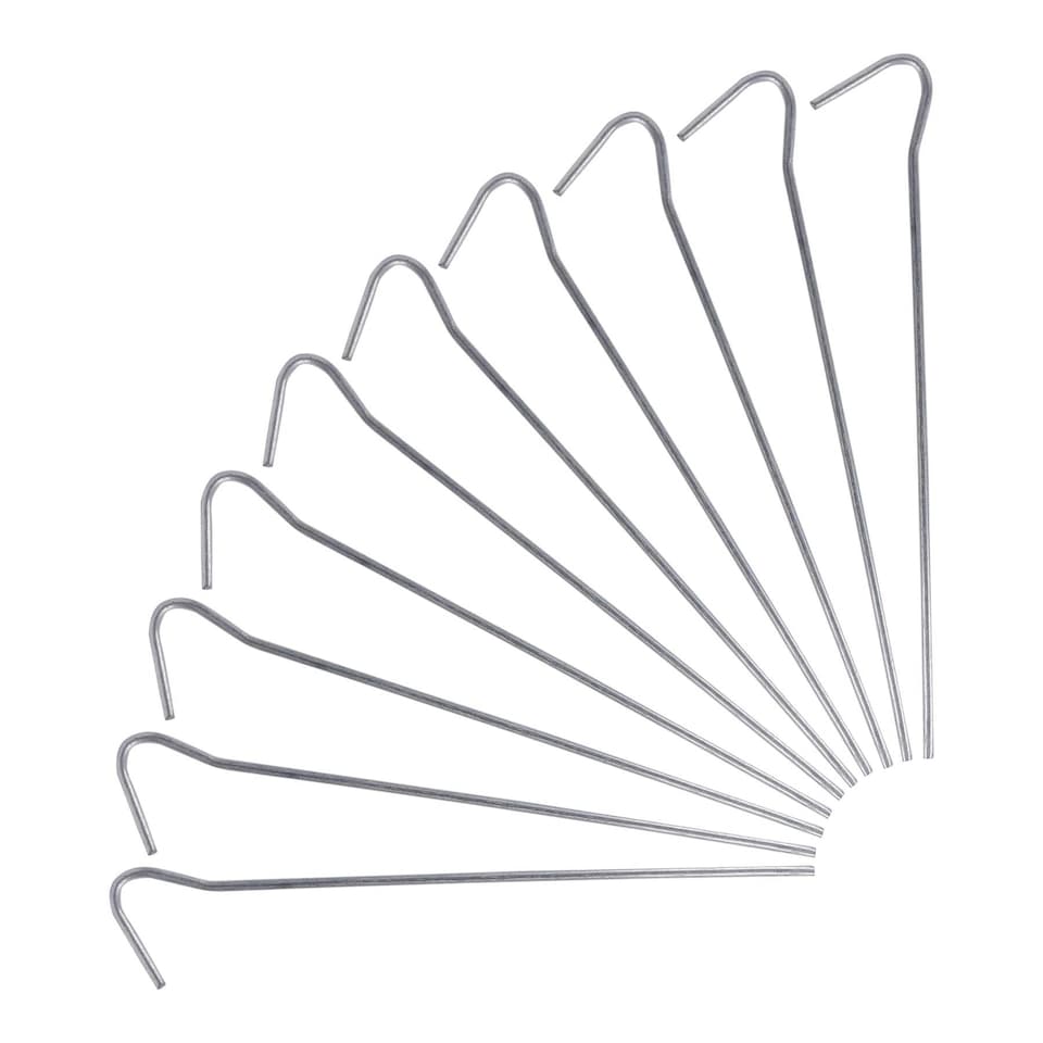 image 1 of Redwood Galvanised Steel Tent Pegs - 17cm - Silver - Pack of 10 Silver