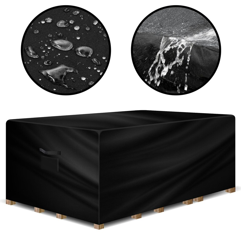 image 1 of Gracious Gardens Rectangular 270x180x89cm Waterproof Garden Furniture Cover | Black | Black | 270x180x89cm | 1