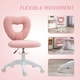image 7 of HOMCOM Armless Heart Desk Chair, Makeup Vanity Chair for Home, Pink Pink