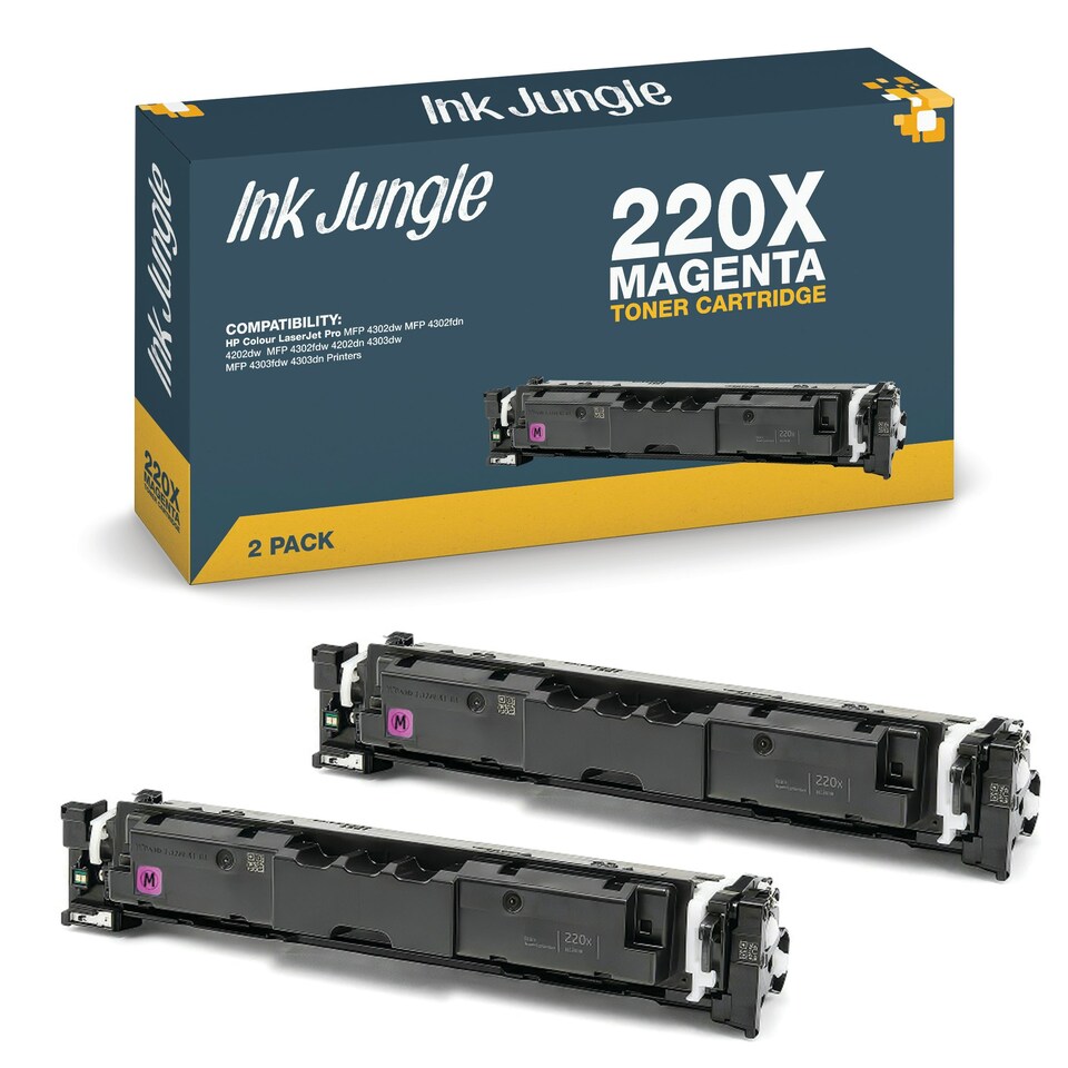image 1 of 2x Compatible HP 220X Magenta Toner Cartridge Pink