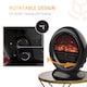 image 4 of HOMCOM Freestanding Electric Fireplace Indoor Space Table Top Heater with Realistic Flame Effect, Rotatable Head, Overheating Protection, 1500W, Black