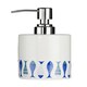 image 2 of Interiors by Premier Modern White & Blue 3 Piece Bathroom Set, Dolomite Accessories Set With Dispenser, Rinse Cup, & Soap Holder