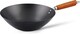 image 1 of Ken Hom Carbon Steel Wok, 31cm, Classic, Non-Induction/Wooden Handle/Flat Base Pan, Includes 1 x Chinese Wok Pan | Black