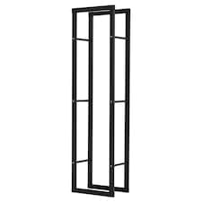 HOMCOM Metal Firewood Log Holder Tall Firewood Rack Indoor Outdoor Fireplace Wood Storage Shelf with Side Rails, RustResistant, Black, 40W x 25D x 150H cm