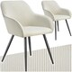 image 1 of Dining Chair Marilyn - corduroy look, upholstered, armchair, continuous backrest - Set of 2 Cream | Cream/Black