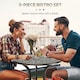 image 3 of Outsunny 3 Piece Patio Bistro Set Outdoor Table Set with Umbrella Hole
