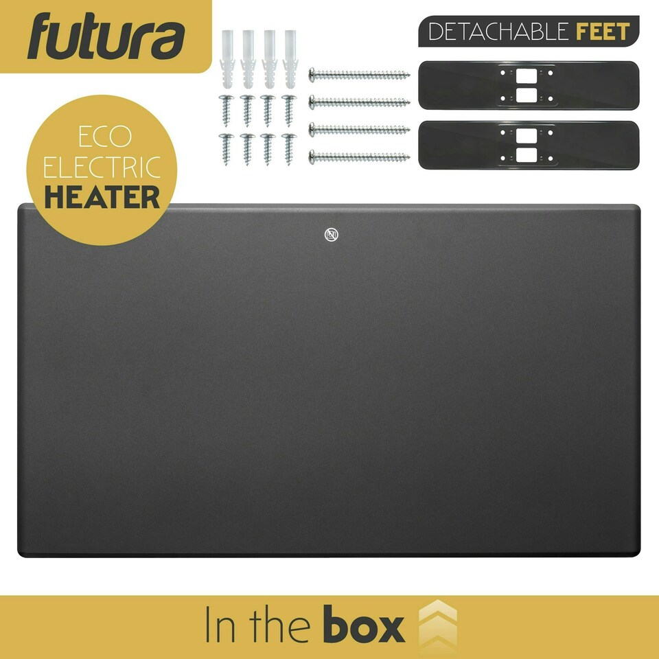image 1 of Futura 1500W Electric Panel Wall Radiator Heater Grey