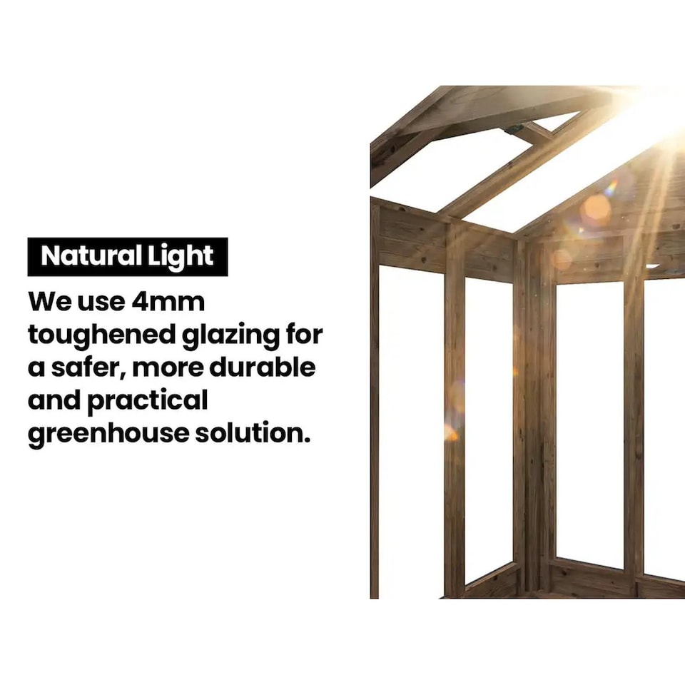 image 1 of Dunster House Growzilla Wooden Greenhouse W2.4m x D3.0m / W8' x D10' with 4mm Glass and Automatic Vent Opener