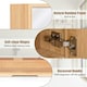image 3 of COSTWAY Bathroom Wall Cabinet Double Door Medicine Storage Brown