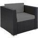 image 4 of Garden Furniture Set Munich - outdoor sofa, 2 armchairs, table, 2 cushion cover sets | Black | black | 135 x 67 x 73 cm | 1