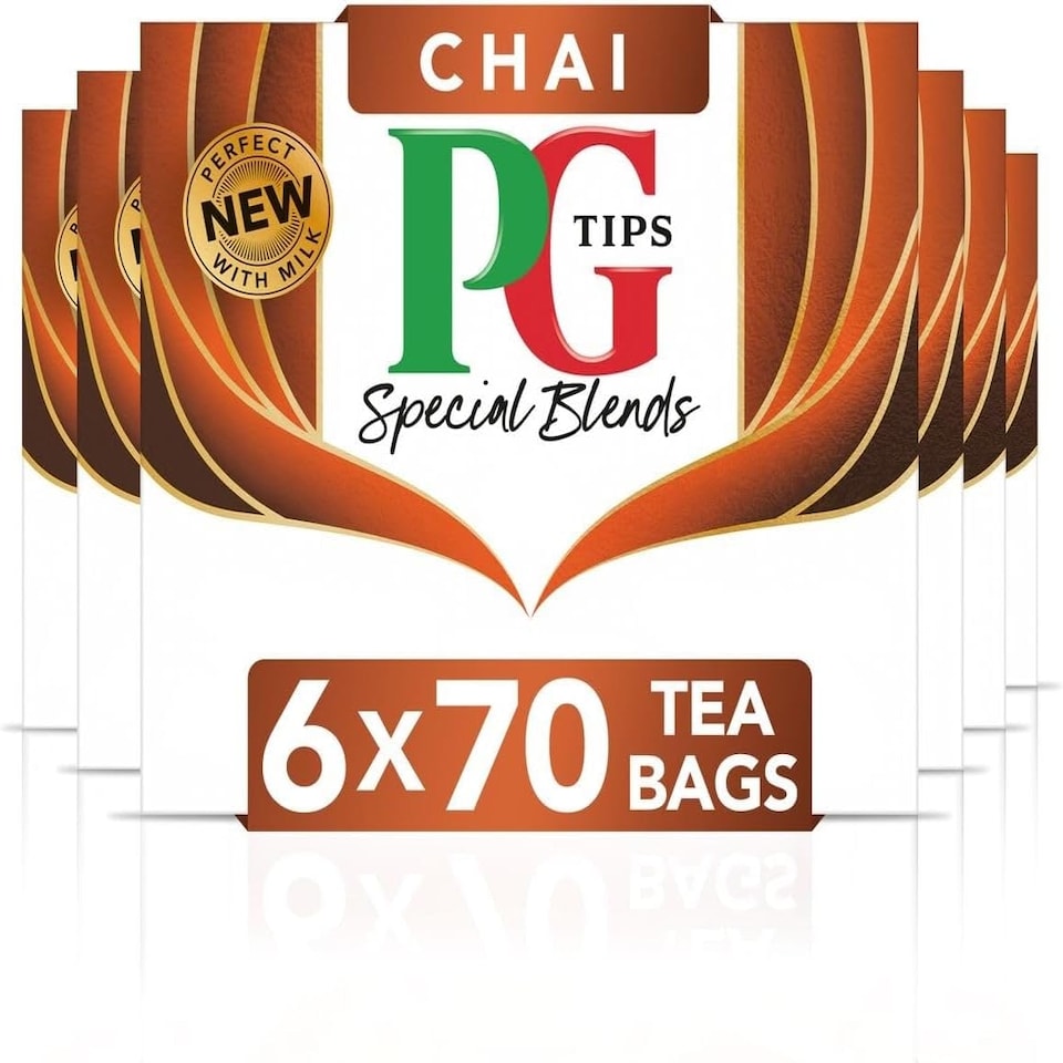 image 1 of PG Tips Special Blends Chai Tea, Warm & Comforting with Ginger, Cinnamon & Cardamom, 70 Teabags, 6 Pack