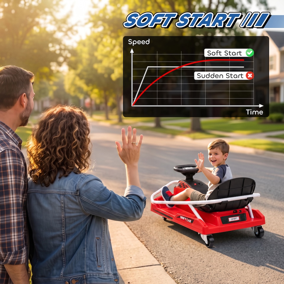 image 1 of AIYAPLAY 24V Electric Go Kart for Kids with Drift Mode, Soft Start
