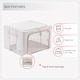 image 4 of Periea ‘Beau’ Folding Collapsible Stackable Fabric Home Storage Boxes with Steel Frames (Metallic Floral, Compact)