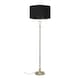 image 3 of ValueLights Belmont Sconce Brushed Gold Floor Lamp with Large Black Drum Shade | Gold