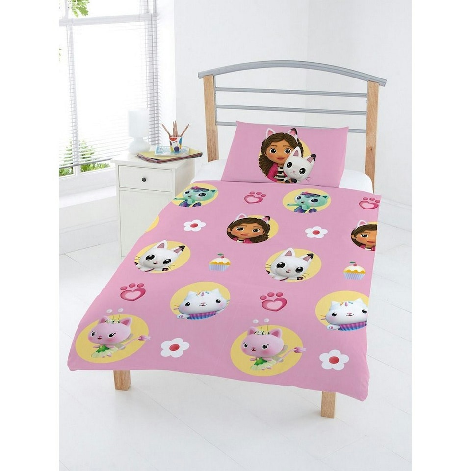 image 1 of Gabbys Dollhouse Friends Duvet Cover Set - Pink/Multicoloured - Junior Pink | Single