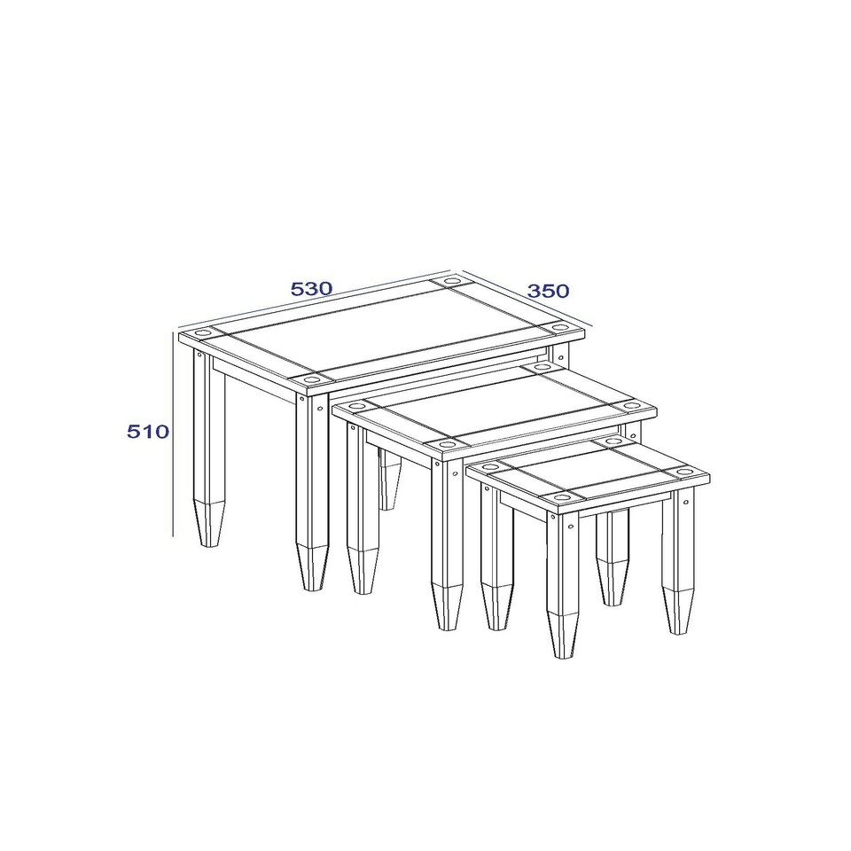 image 1 of Corona, Nest Of Tables Brown