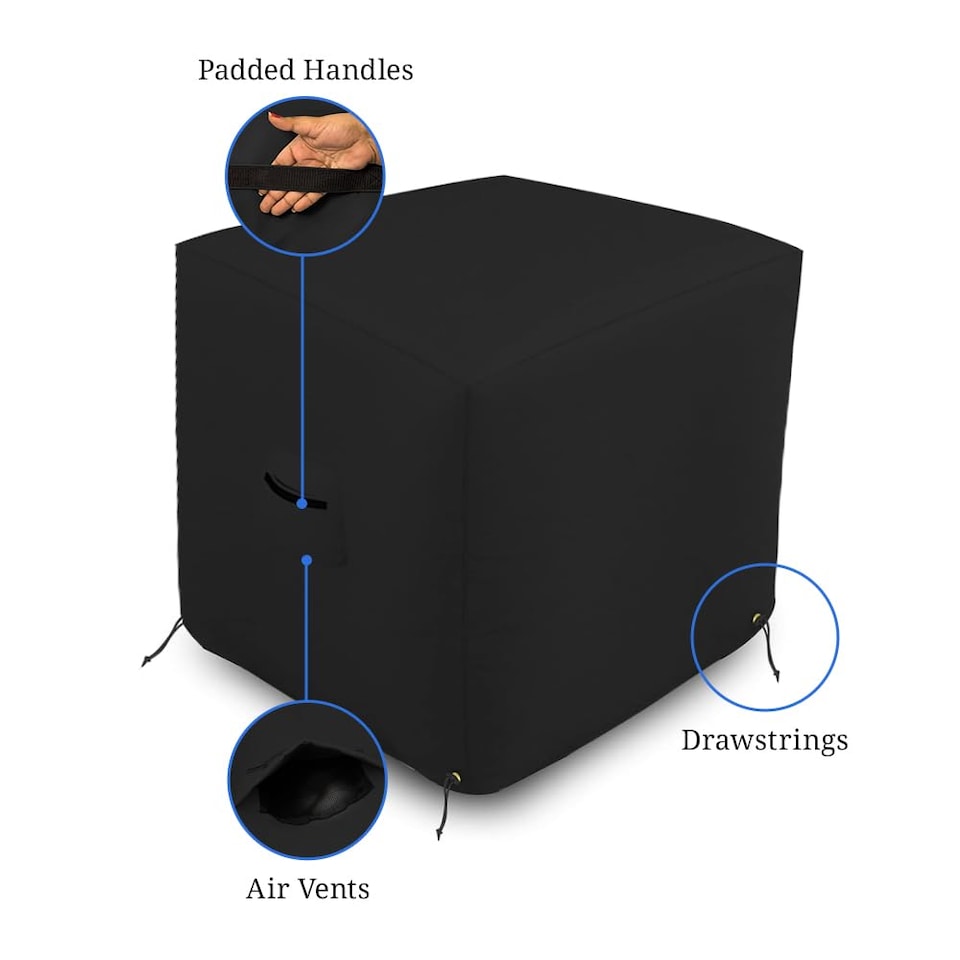 image 1 of Covers&All Air Conditioner Cover 12 Oz Waterproof, 26 in W x 26 in D x 32 in H, Black