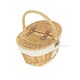 image 2 of Child's Oval Lined Lidded Wicker Picnic Basket with Lining White | White | One Size