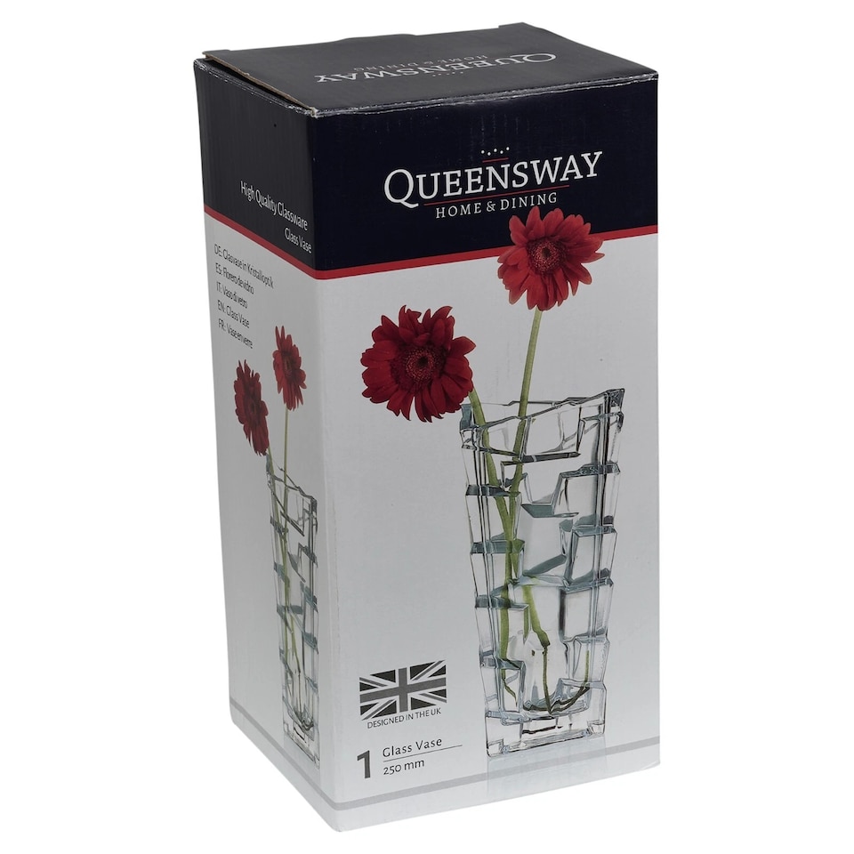 image 1 of Crystal Look Heavy Glass Bouquet Flower Vase Holder Home Table Elegant Decor | Clear | Watford