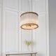 image 4 of Romola Pendant Ceiling Light Matt Gold Finish, Clear Ribbed Glass, 6x E14