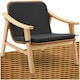 image 1 of Garden Chair Treviso - polyrattan with varnished wooden frame, thick cushion Brown | Nature