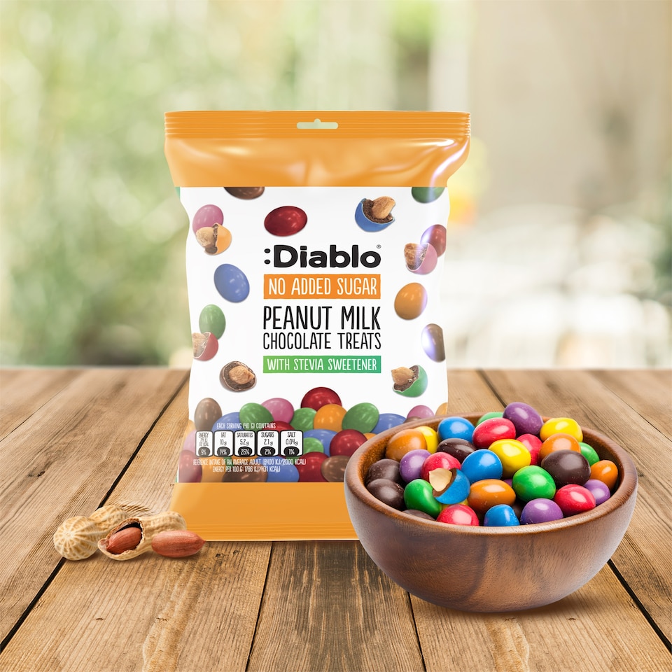 image 1 of Diablo No Added Sugar Chocolate Peanut Bites 40g 3 Pack