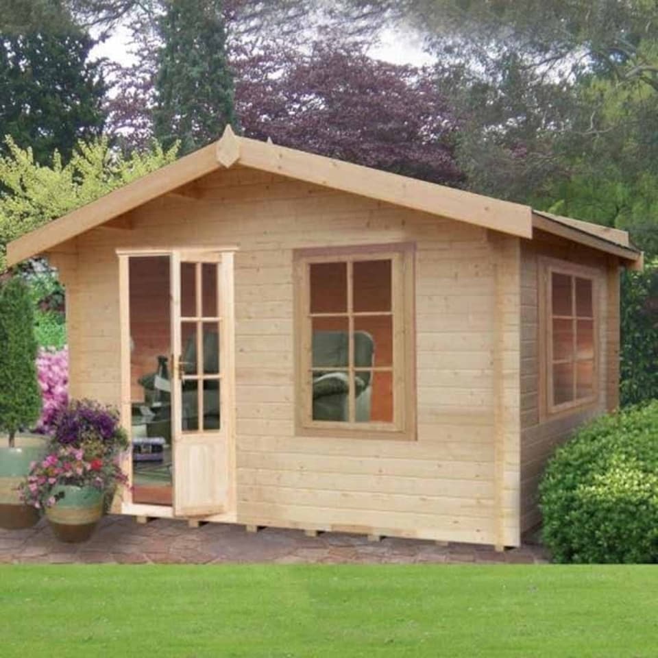 image 1 of Bucknells 28 mm Log Cabin 10 x 10 Feet | Brown