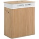 image 1 of HOMCOM 100L Laundry Hamper Large 100L Double Washing Clothes Basket Natural