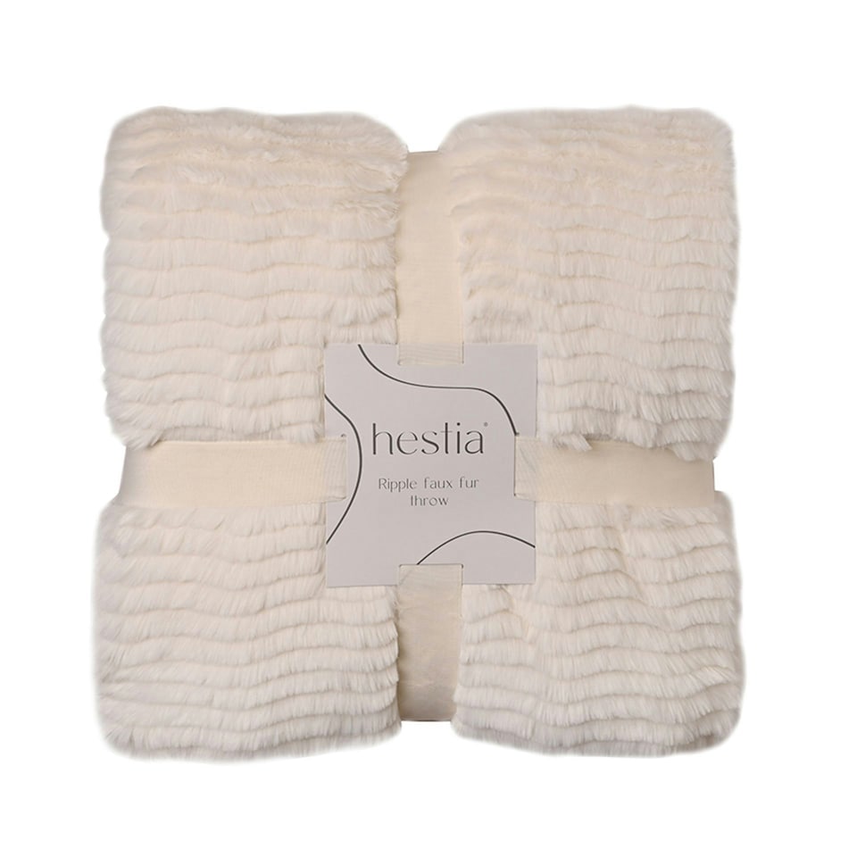 image 1 of Hestia Ivory Ripple Throw