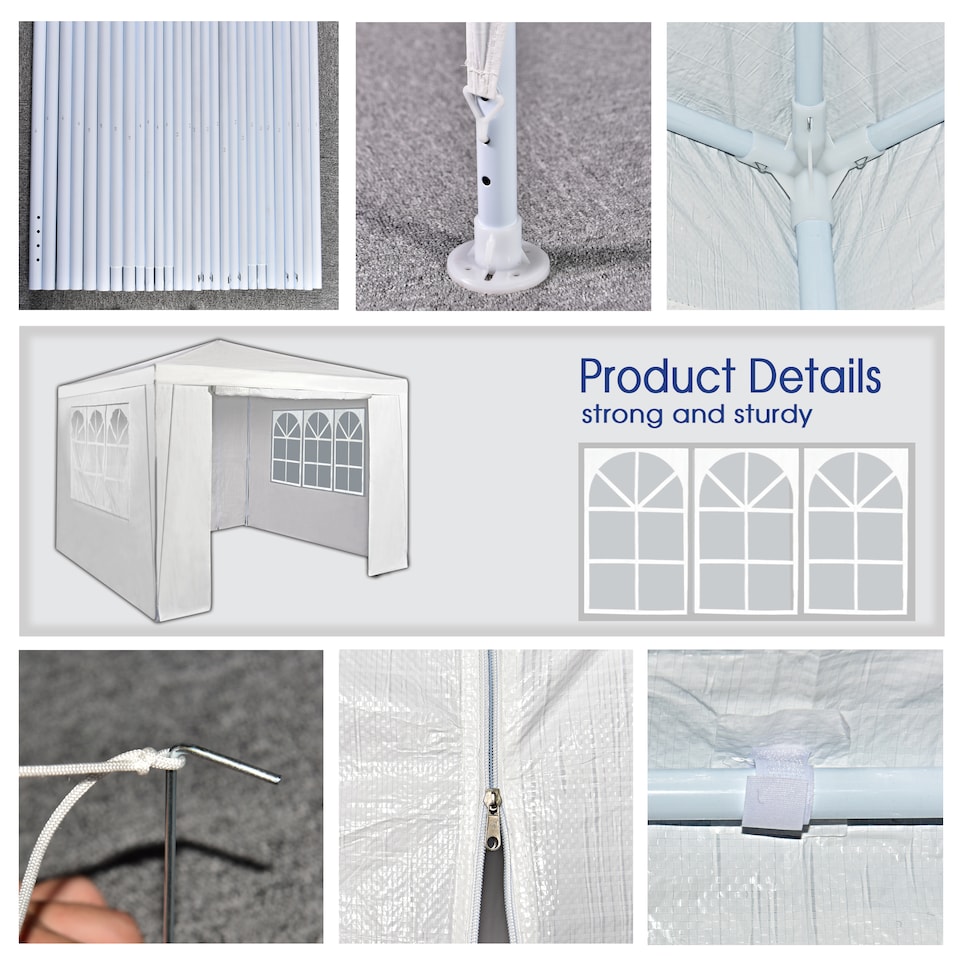 image 1 of MCC Direct 3x3 Event Gazebo White with Sides | White | White