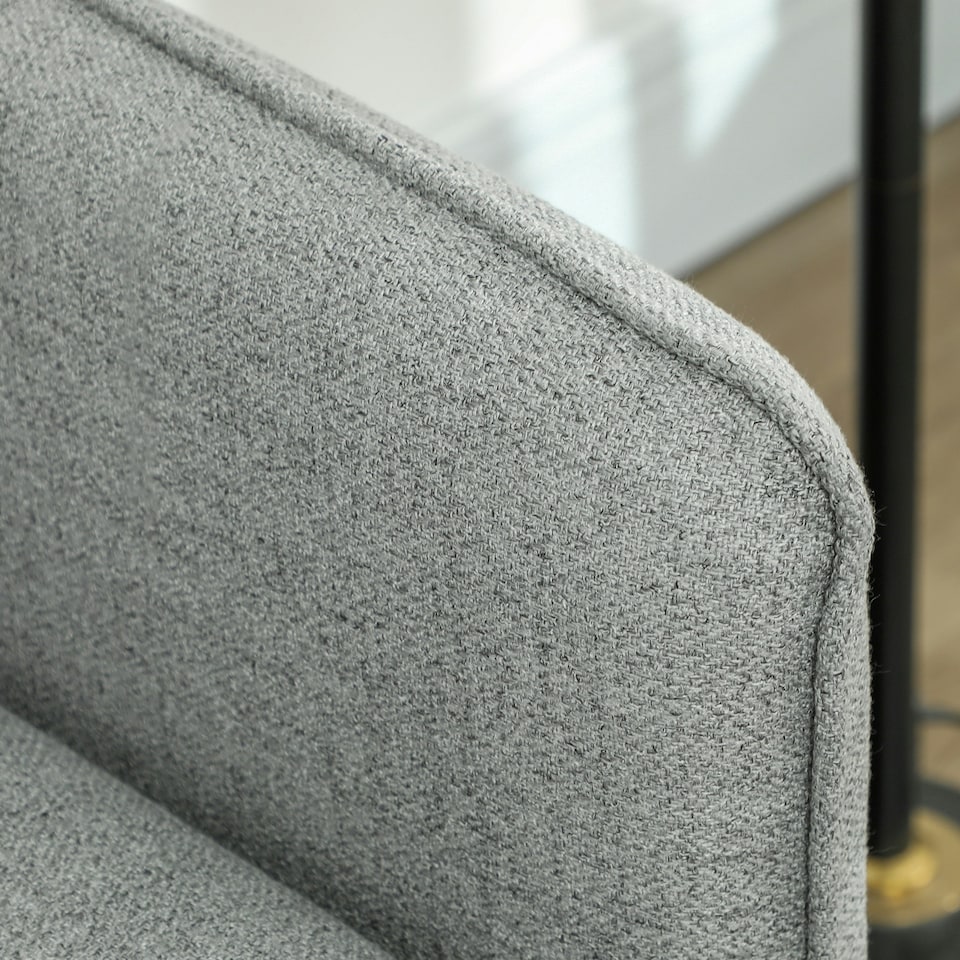 image 1 of HOMCOM Modern Upholstered Two Seater Sofa for Bedroom Living Room Grey