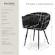 image 6 of Dining Chair Astano - padded, velvet, knot design, continuous backrest | Black | black | 2