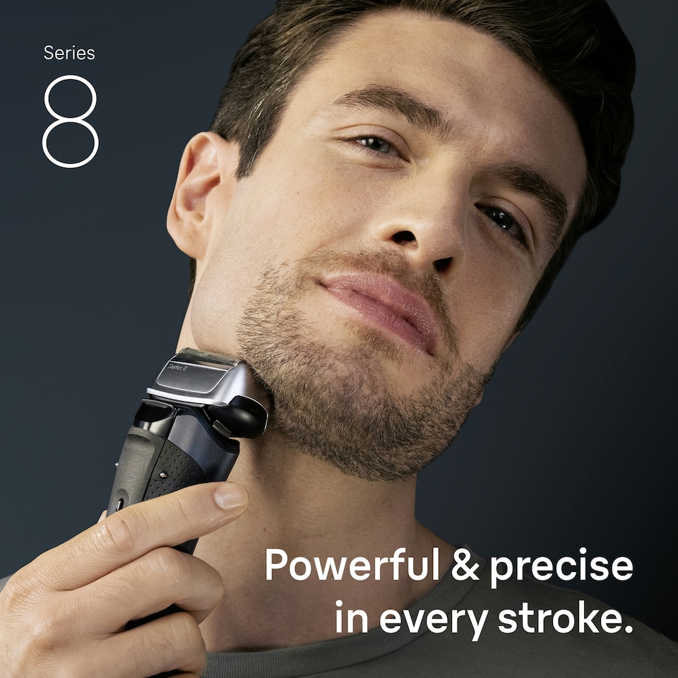 image 1 of Braun Series 8 Electric Shaver, SensoAdapt, 60 min, 8603S, Grey