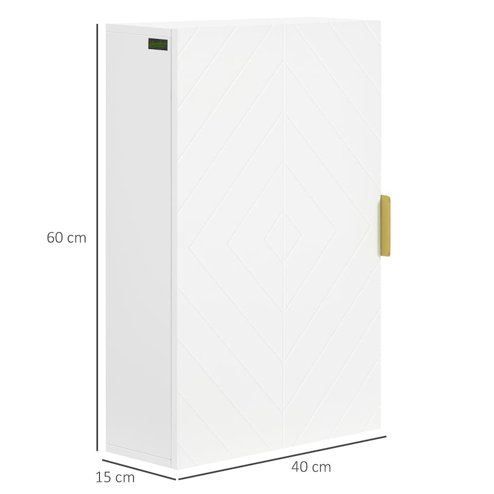 image 1 of kleankin Bathroom Wall Cabinet with Adjustable Shelves for Hallway, Living Room