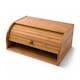 image 3 of Single Layer Roll Top Bamboo Wooden Bread Bin Kitchen Storage | Brown