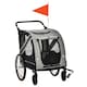 image 1 of PawHut 2-In-1 Dog Bike Trailer Stroller w/ Universal Wheel Reflector Flag Grey