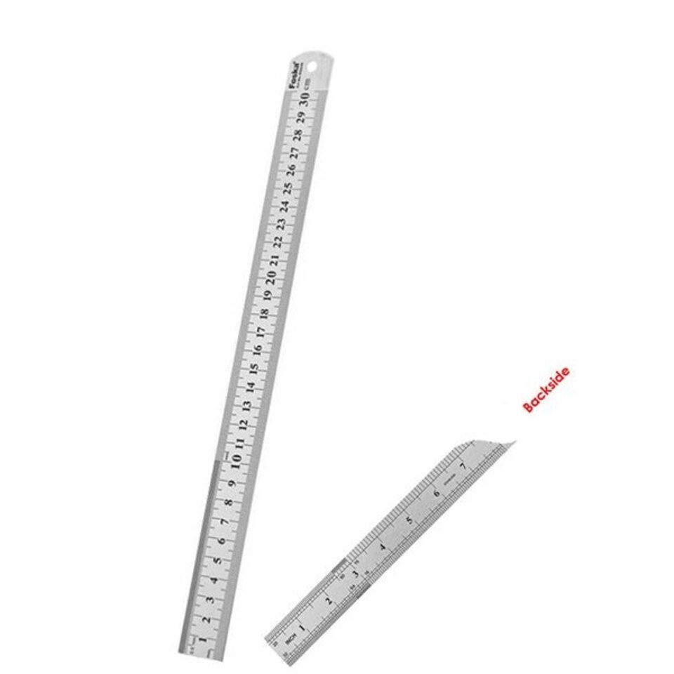 image 1 of 30cm Double Sided Stainless Steel Ruler