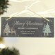 image 1 of Personalised Christmas Reindeer Hanging Slate Plaque