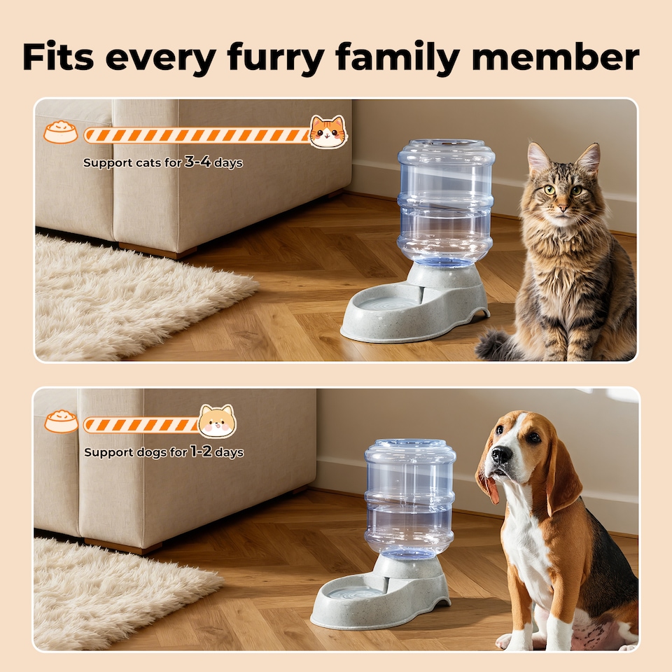 image 1 of Skylos Automatic Pet Waterer 3.5L Plastic Dispenser Station for Cat and Dog