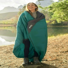 Mountain Warehouse Summit Sleeping Bag Adult Mummy Camping Hiking Winter Warm Left Handed Zip - Regular Length (200cm) Blue | Teal