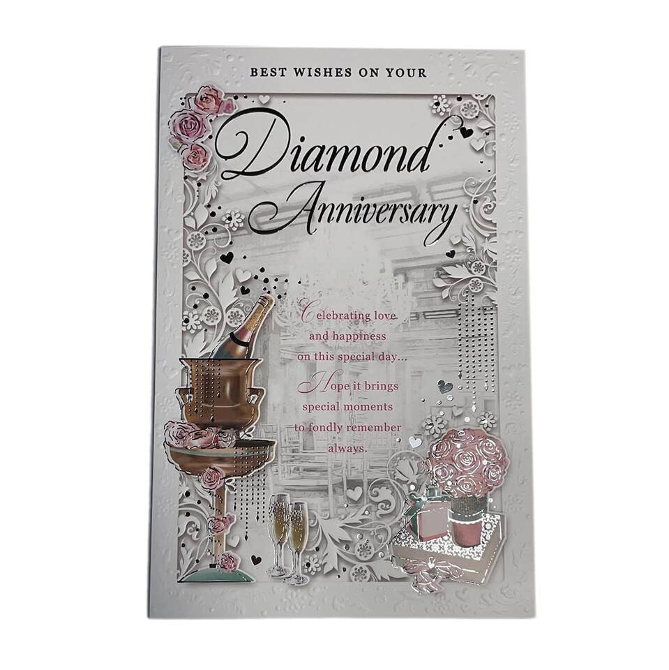 image 1 of Best Wishes On Your Diamond Anniversary Opacity Card