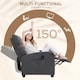 image 5 of HOMCOM Recliner Armchair, Massage Faux Leather Push Back Reclining Chair with Adjustable Leg Rest, Side Pocket, for Home Living Room Theatre, Grey