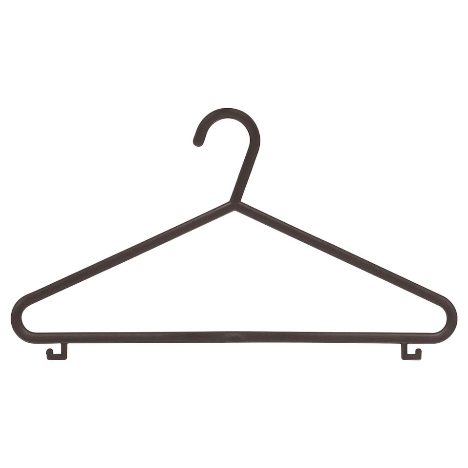 image 1 of Ashley Plastic Coat Hangers - Black - Pack of 8
