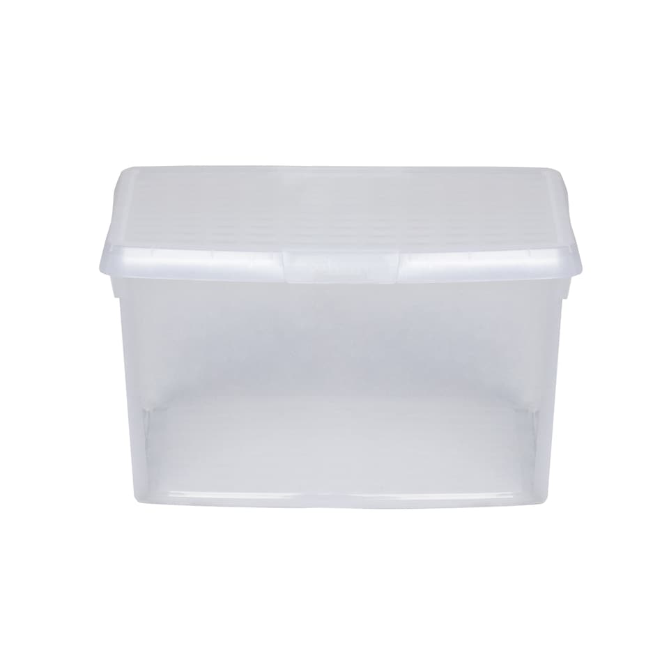 image 1 of Wham Clip 5x 25.5L Square Plastic Storage Boxes with Clip Lock Lids. Ideal for Home, Office, Toys & More - Clear/Clear | Clear | 5