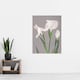 image 4 of White Irises Blooming Flowers Retro Japan Wall Art Print Kazumasa 24x32"