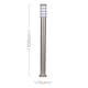 image 4 of ValueLights Wharf Outdoor Stainless Steel 1 Metre Bollard Lantern Light Post & Warm White LED Bulb | Chrome