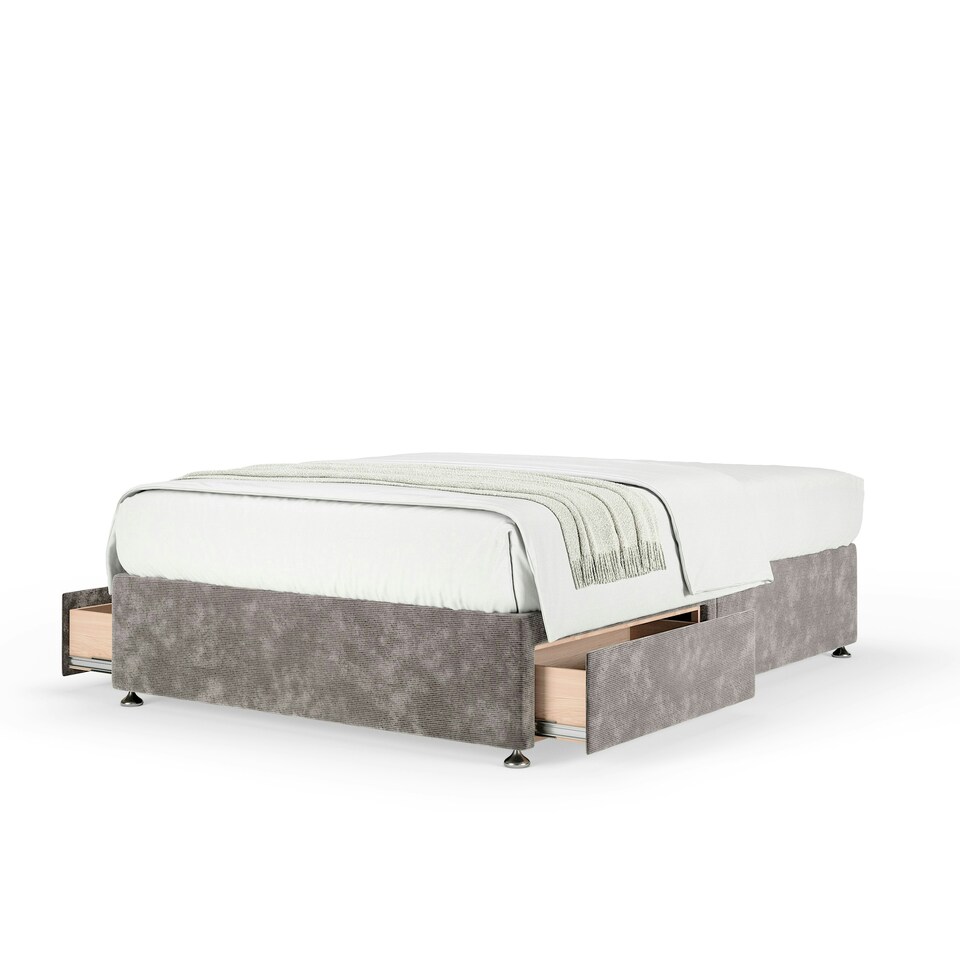image 1 of Memory Maestro Memory Foam Silver Chenille 2 Drawer Divan Set Double