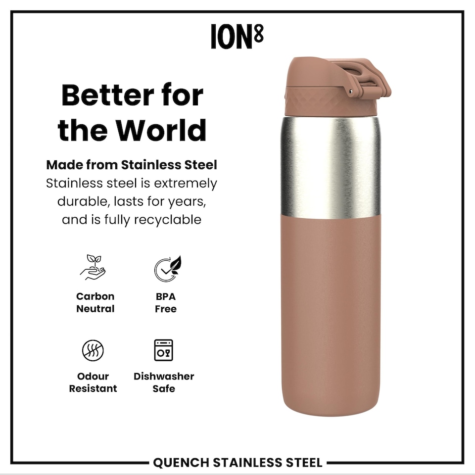 image 1 of Leak Proof 1 Litre Water Bottle, Stainless Steel, 1200ml (40oz)